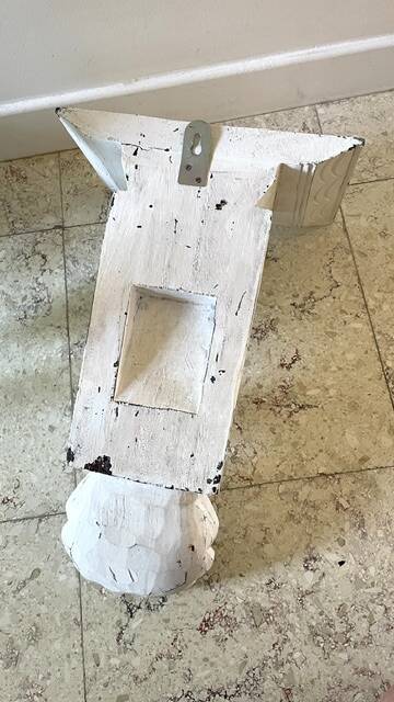 White Patinated Wall Console Shelf