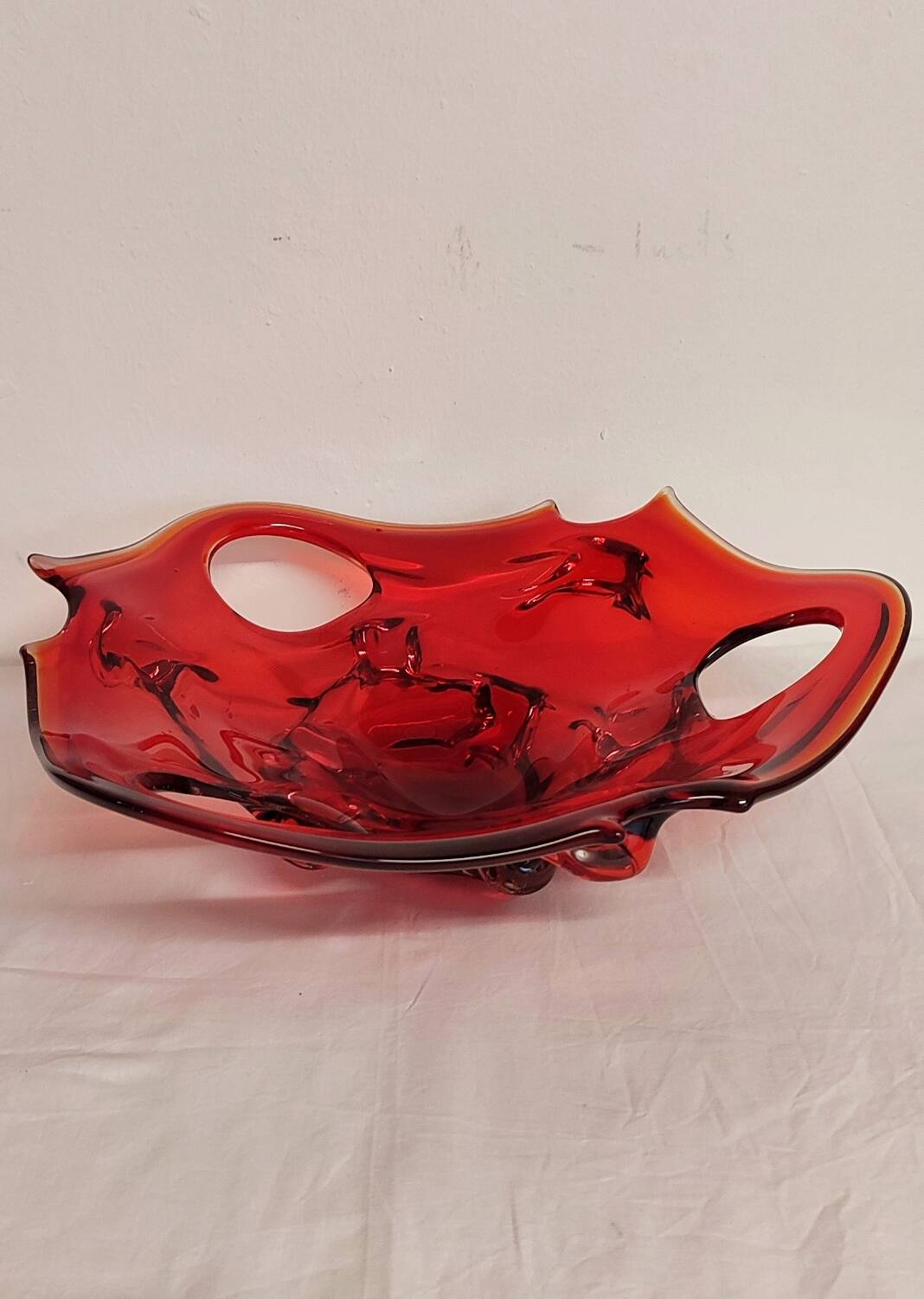 Centro de mesa de cristal de Murano. Italy, 1980s.