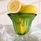 Large vintage green blown glass bowl