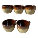 Series of 5 stoneware cups