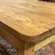 Extendable oak table from the 1930s with Gothic decoration.