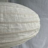Suspension in rattan and natural japanese linen lantern shape h70 d50