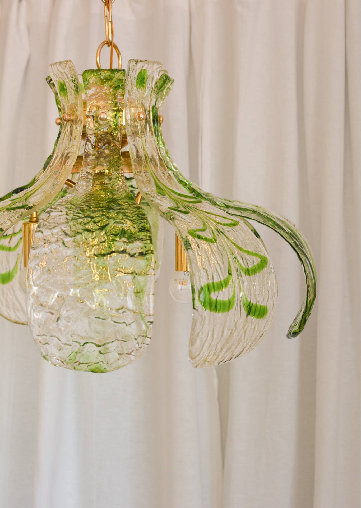 Large Murano chandelier by Carlo Nason in green glass – 1970s