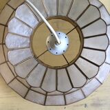 70s mother-of-pearl and brass pendant light