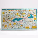 Affiche touristique Big Bear Lake (Californie) 1947