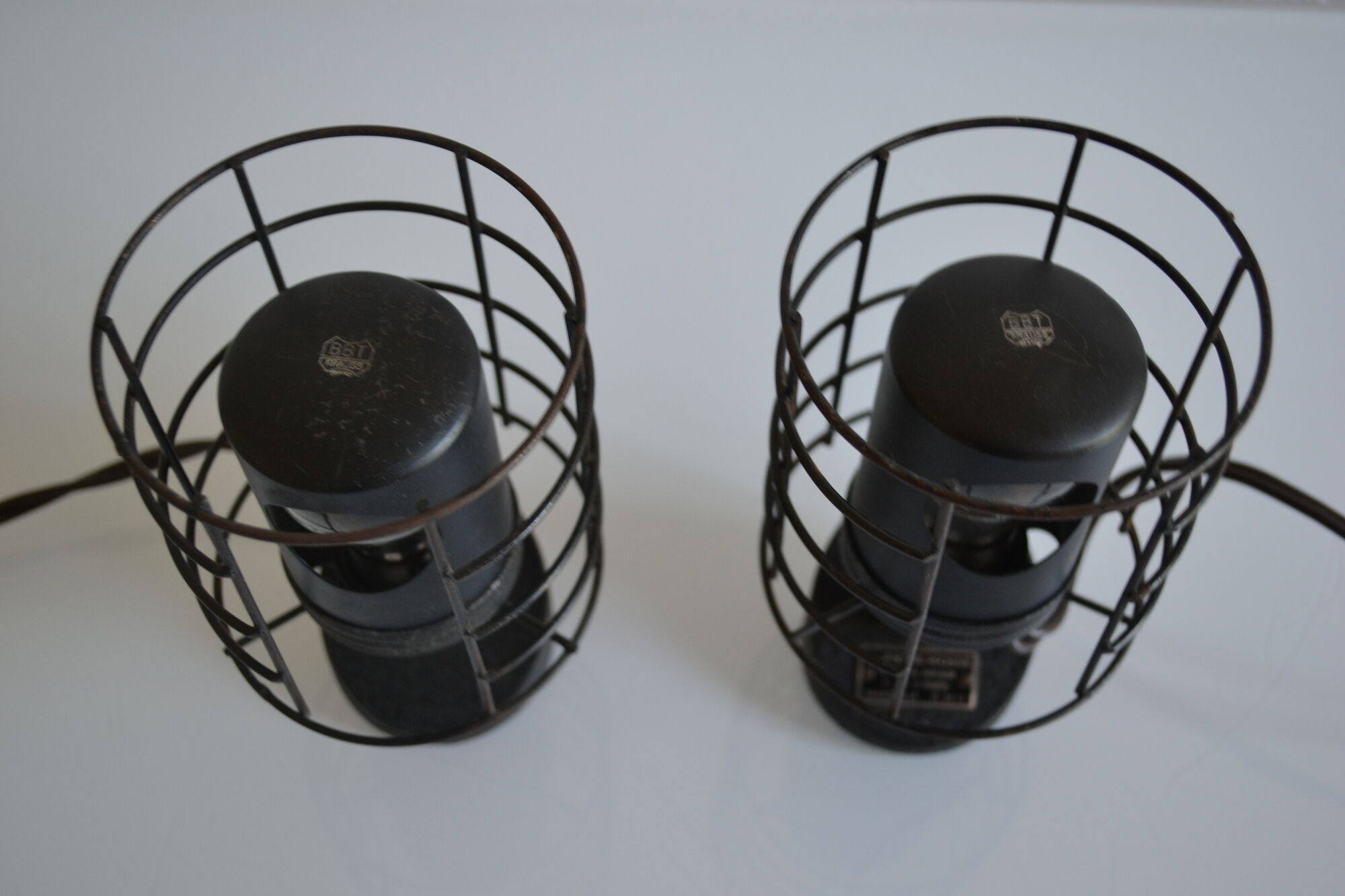 Paire de lampes vintage 50's de laboratoire bbt krauss
