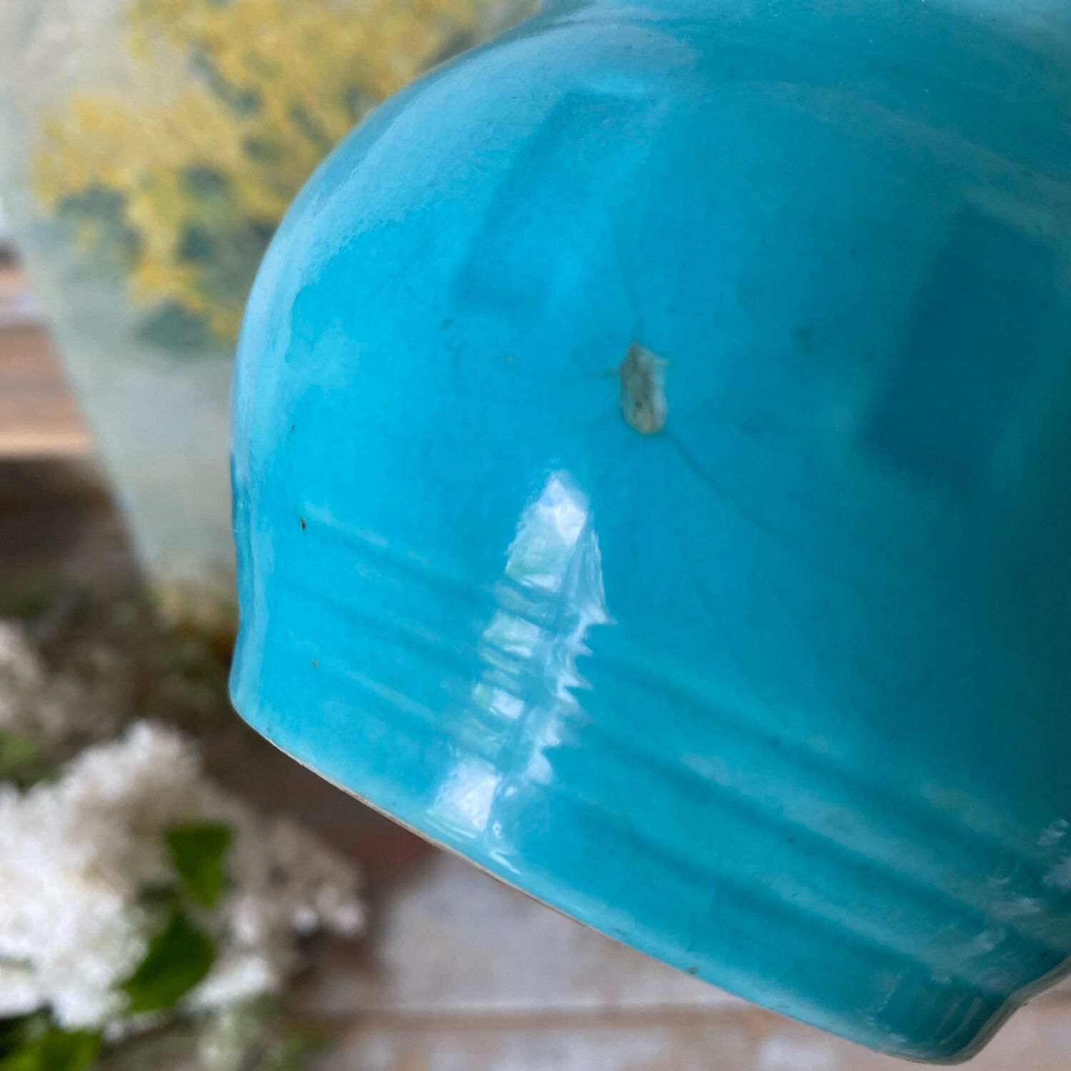 Turquoise Pichet Digoin from the 1950s