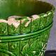 Flower pot and saucer in slip by G. De Bruyn 19th century