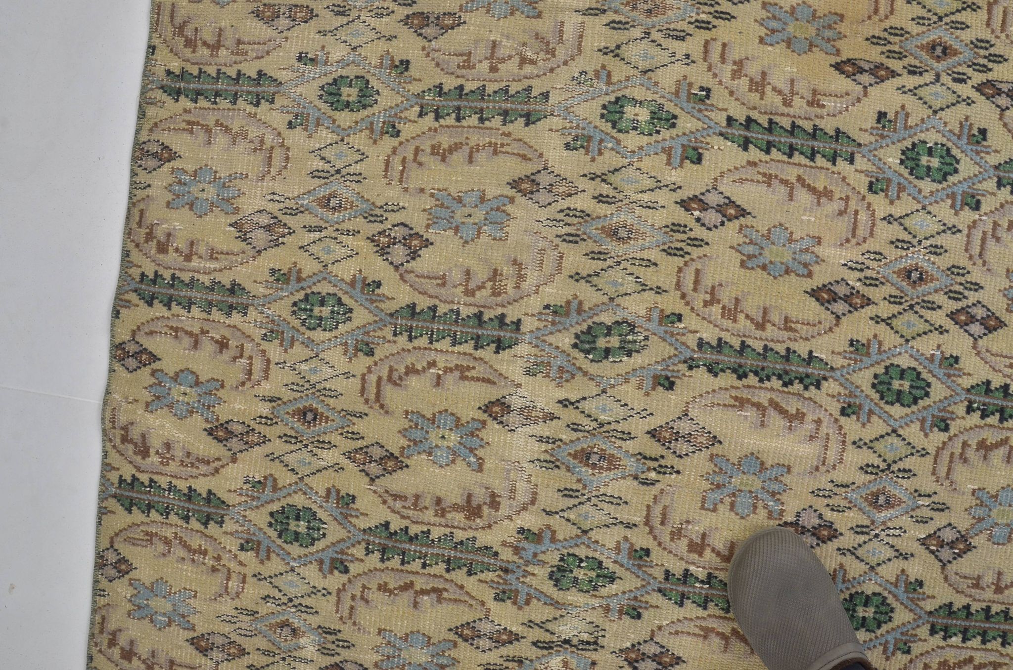 Tapis de sol vintage géométrique Oushak sku 1563
