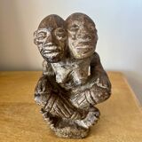 Bakongo congo terracotta statuette late 19th dual protective divinity