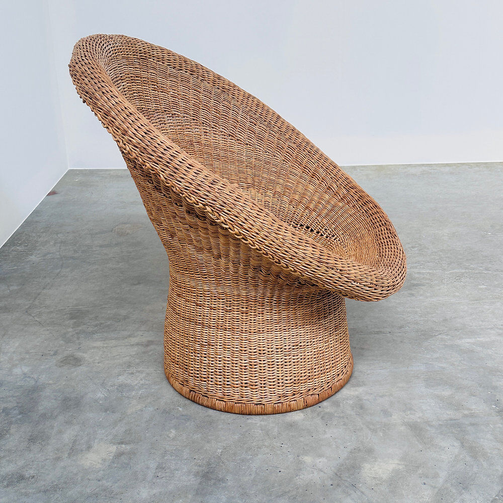Egon Eiermann E10 wicker lounge chair, Germany, 1960s