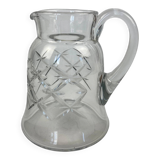 Antique Baccarat water jug in cut crystal with bevels.