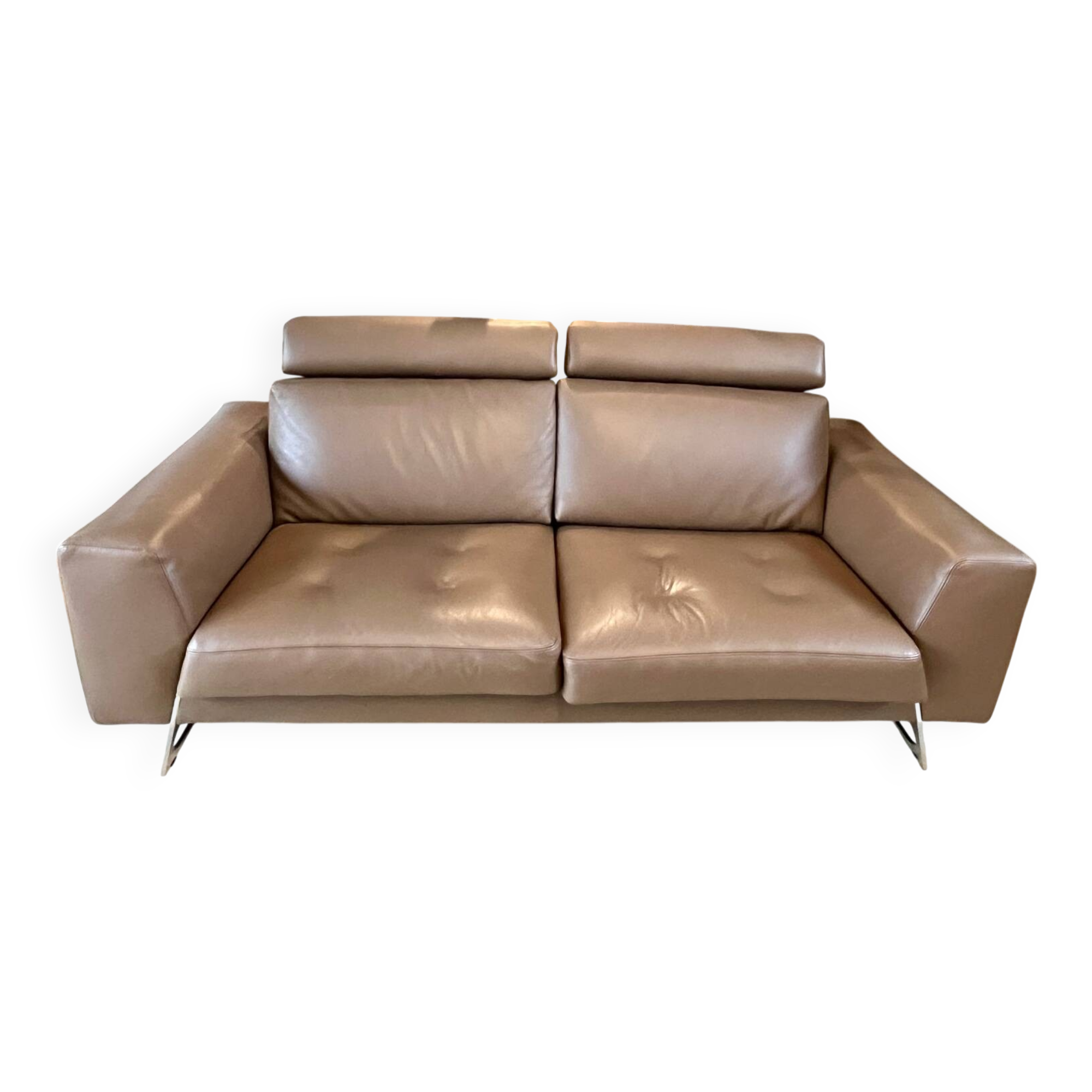 3-seater leather sofa - ROCHE BOBOIS