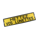 Warning industrial plate "put your glasses"