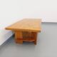 Vintage solid oak coffee table from the 70s 80s Perriand Regain Chapo style