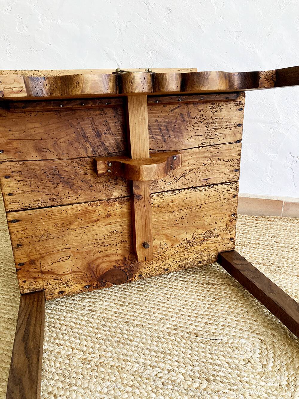 Old wooden hinged cabinet
