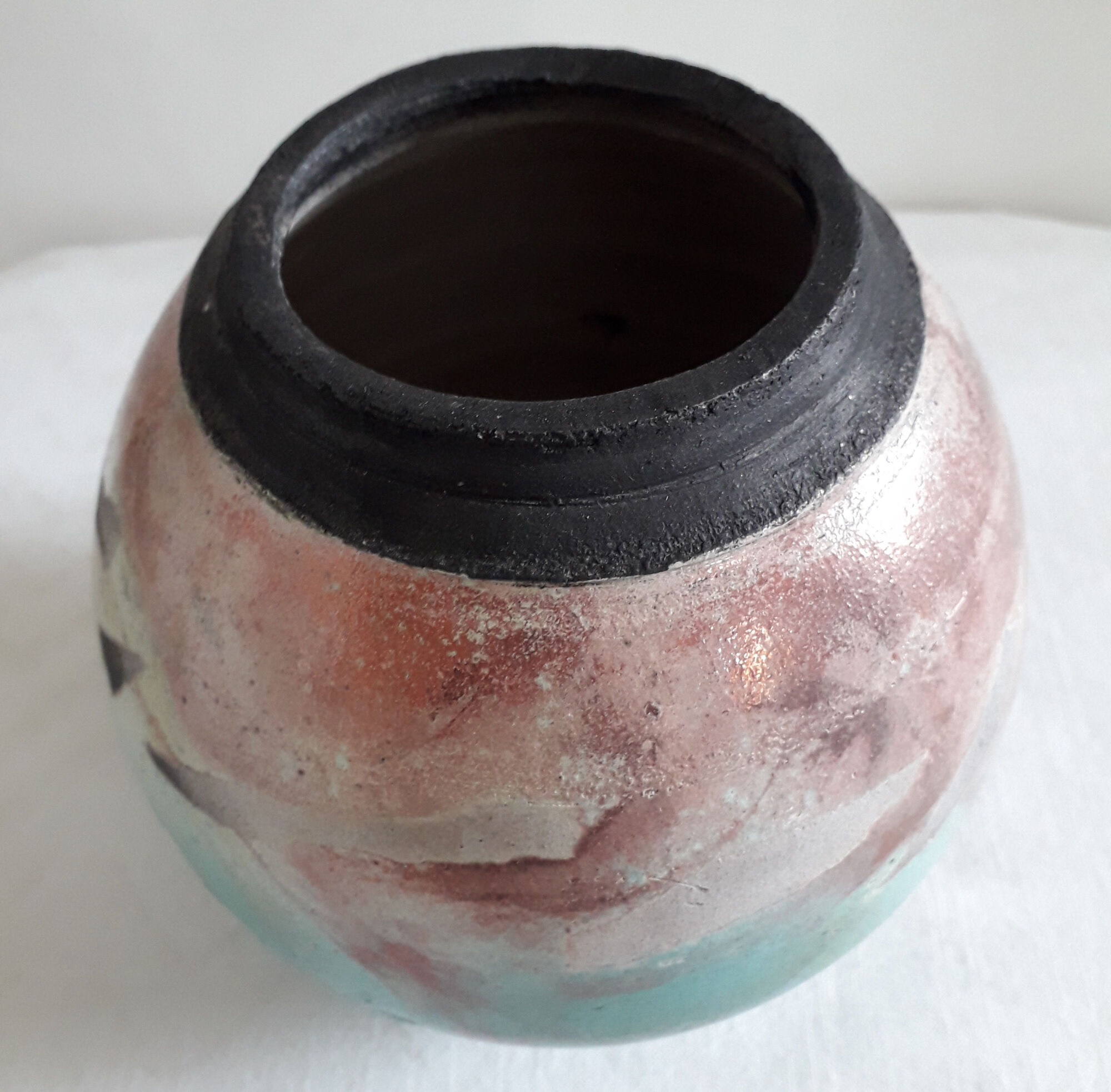 Raku vase 13x13 cm