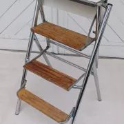 Wood and formica step stool chair
