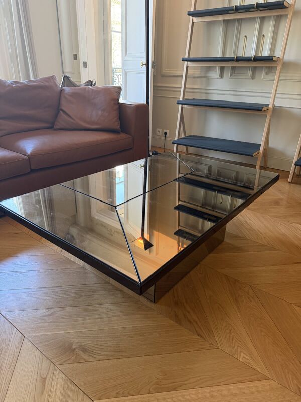 Table basse cocktail avec bar caché par Paul Michel pour Roche Bobois années 1970