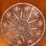 Cut crystal vase on foot