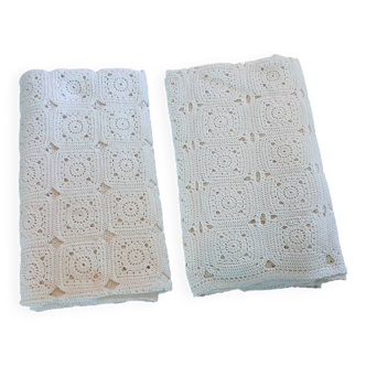 2 antique handmade crochet bedspreads