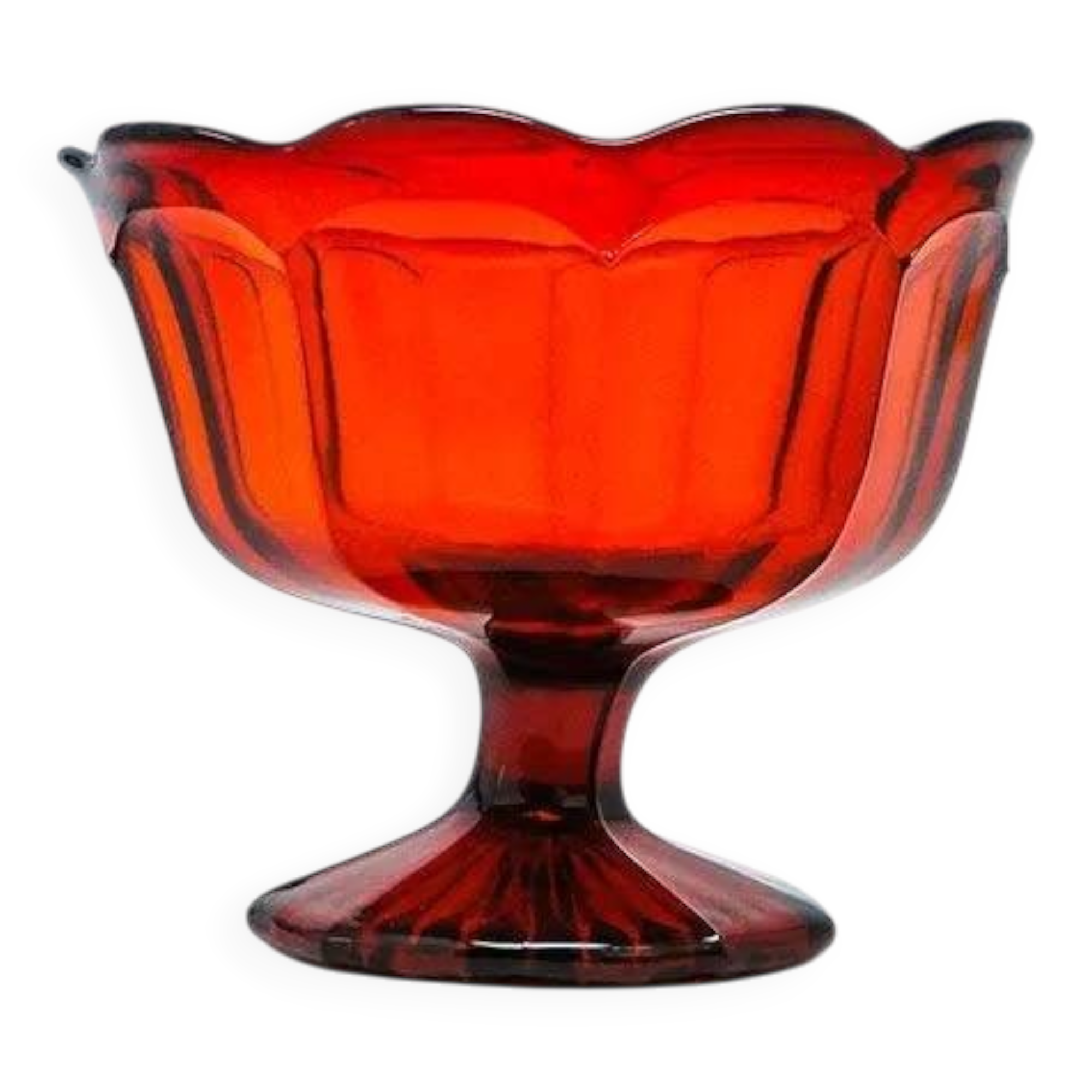 B8H Huta Hortensja - ruby dish / chalice