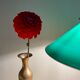 Vintage pendant lamp in green and white opaline