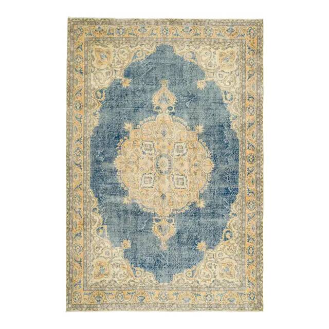 1970s Vintage Turkish Oushak Handmade Wool Cotton Orange Area Rug 205x304