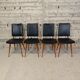 Set of 4 vintage chairs with tapered legs.