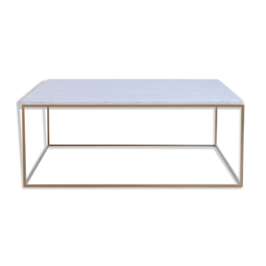 Table basse carrée en marbre blanc Ibiza
