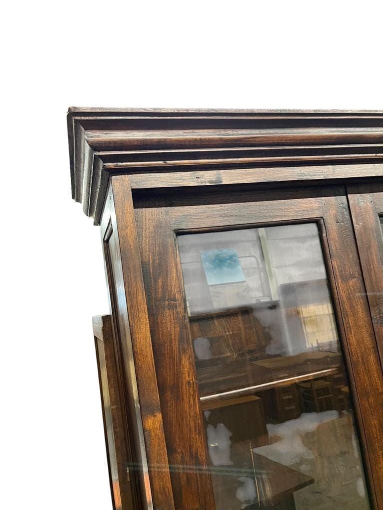 Vitrine XL vintage en bois / buffet / meuble mural
