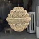 Suspension or rattan lampshade in an elongated spherical shape, layered H80 D