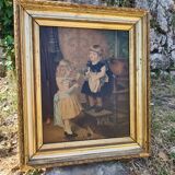 Table "little girls with cats"