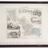 Old map of France framed