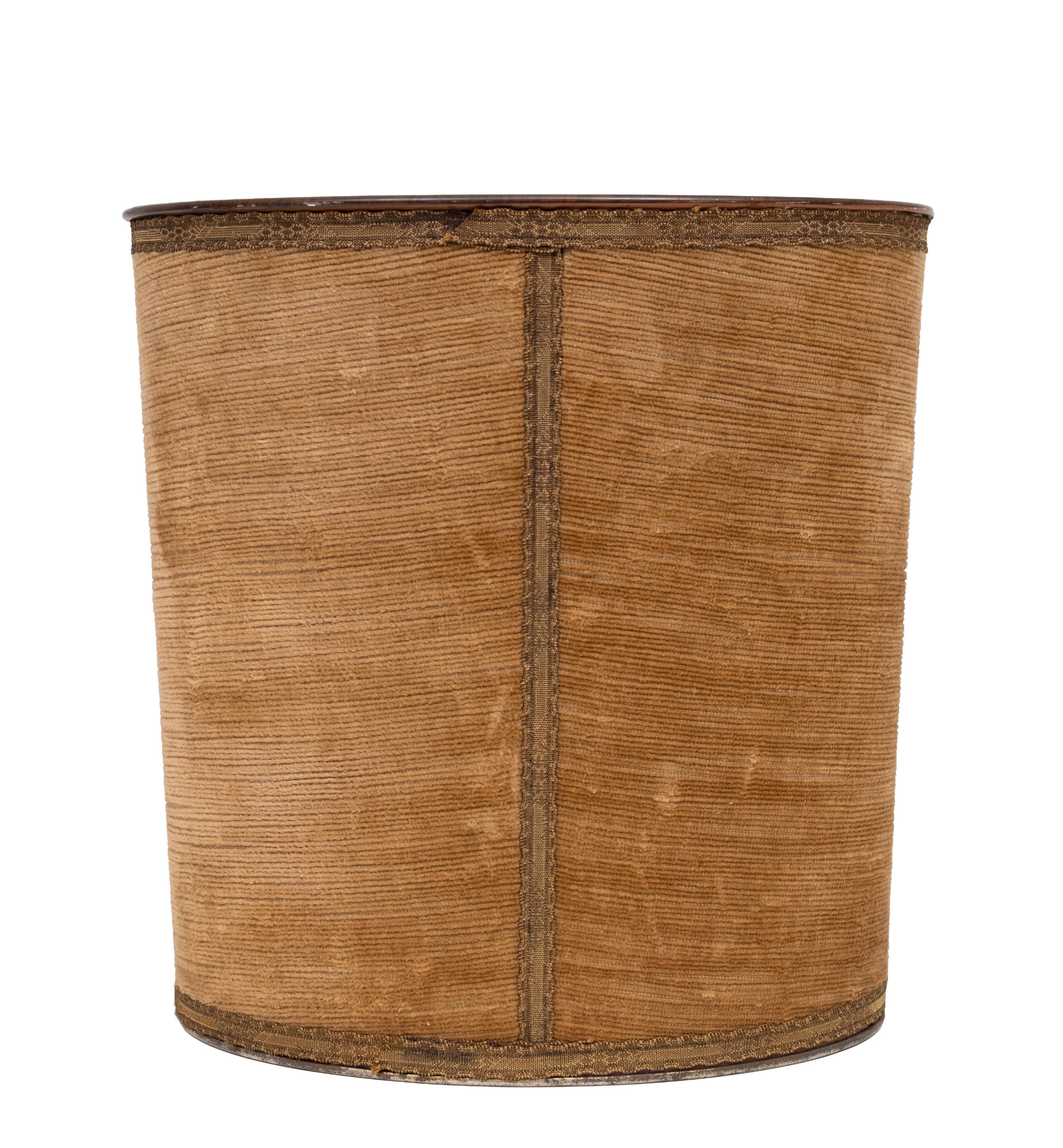 Brown Velvet Paper Basket Jean Holbein 1950s France