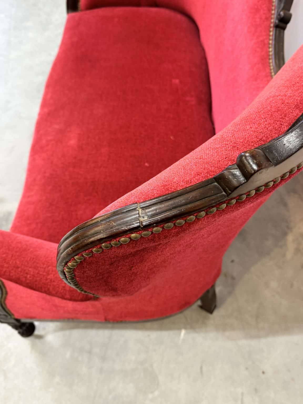 Antique Louis-Philippe velvet sofa