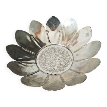 Silver-plated metal lotus flower bowl
