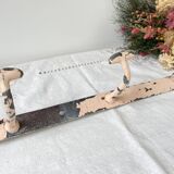 Vintage enameled cast iron wall hook with 3 hooks
