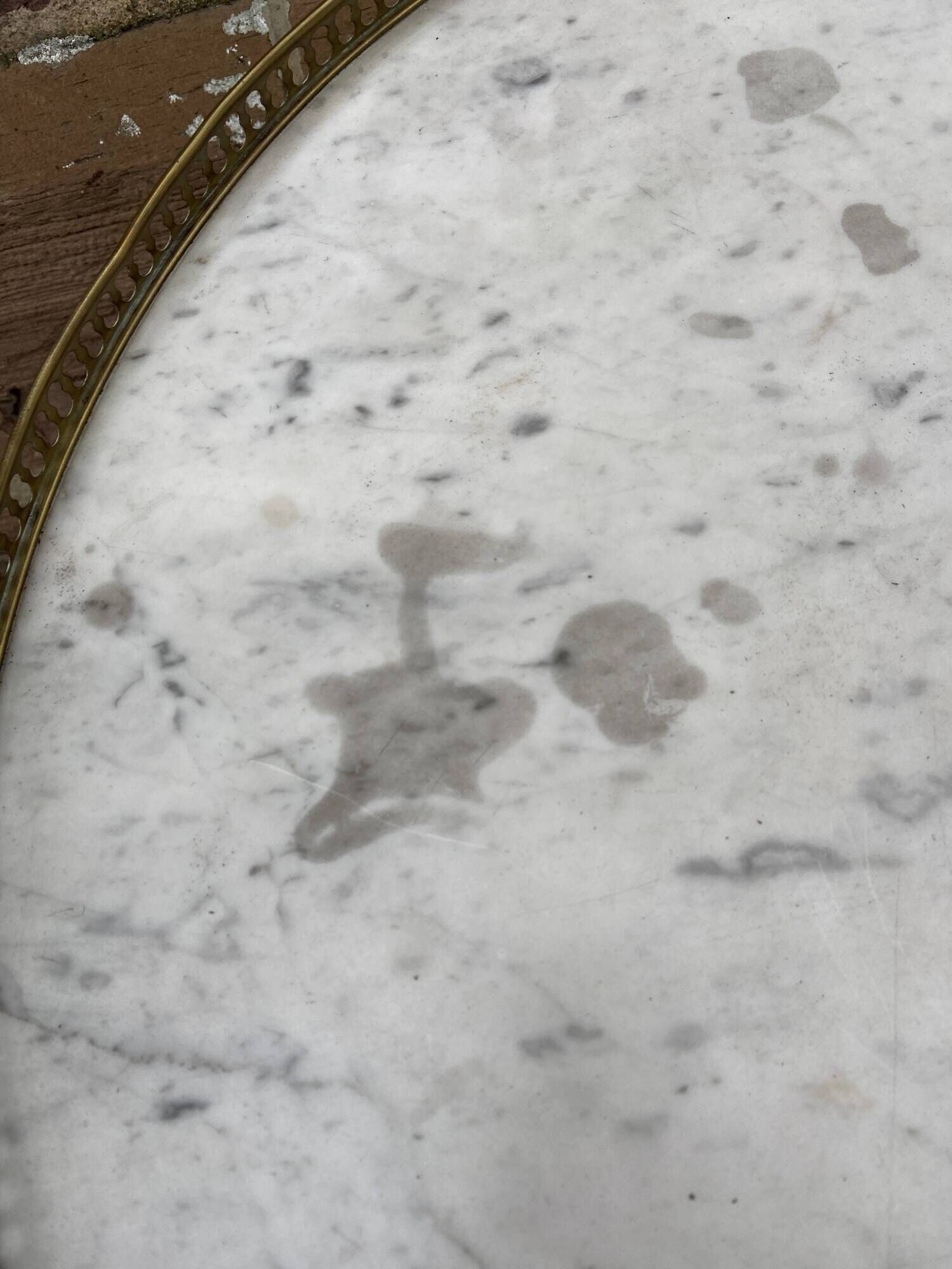 Table basse bouillotte de style Louis XVI en bois des années 1960/70