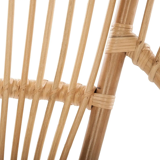 Armchair in natural wicker and metal