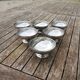 6 old XL stainless steel bistro ice cream cups