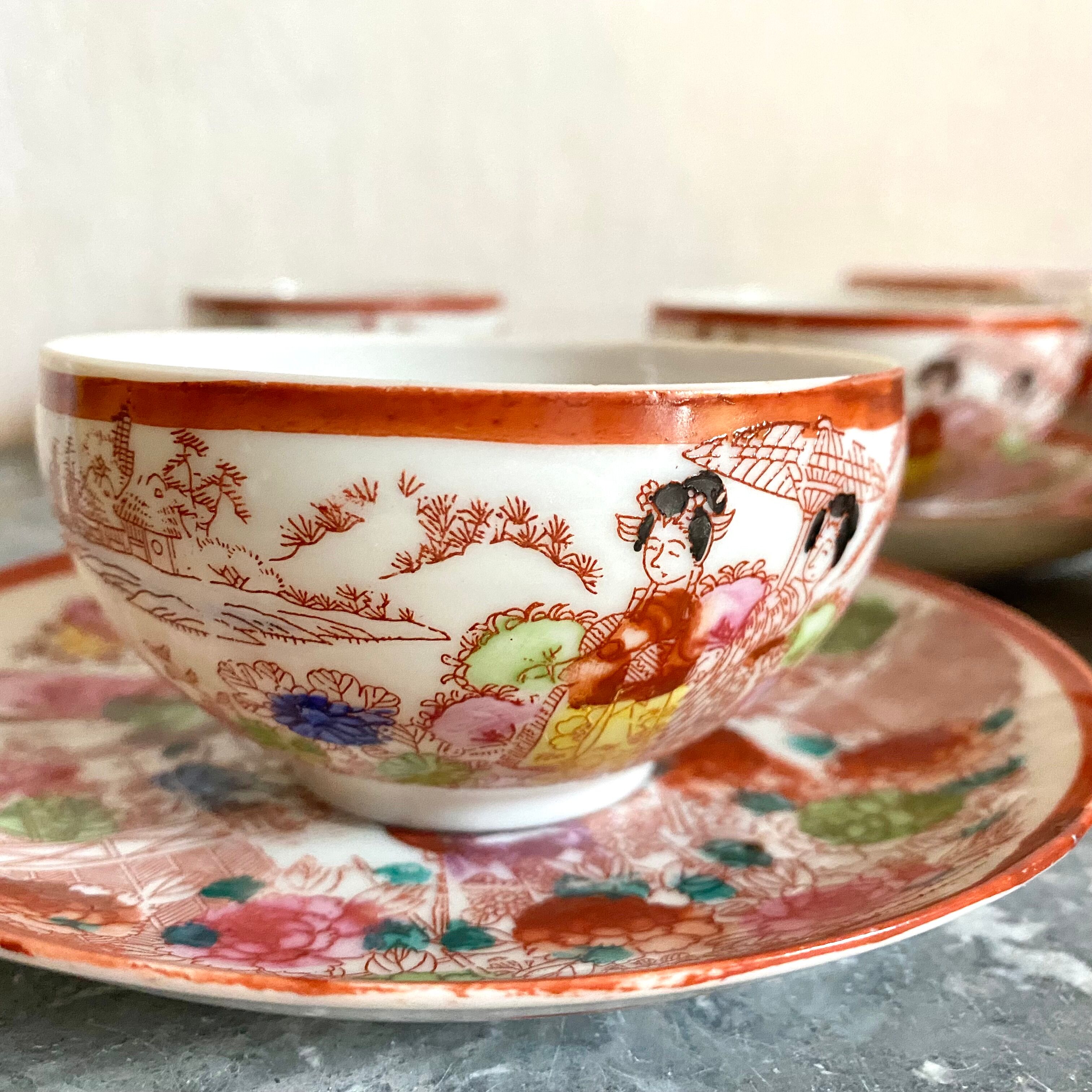 Old Japanese tea set 29 pieces