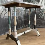 Turned wooden bench