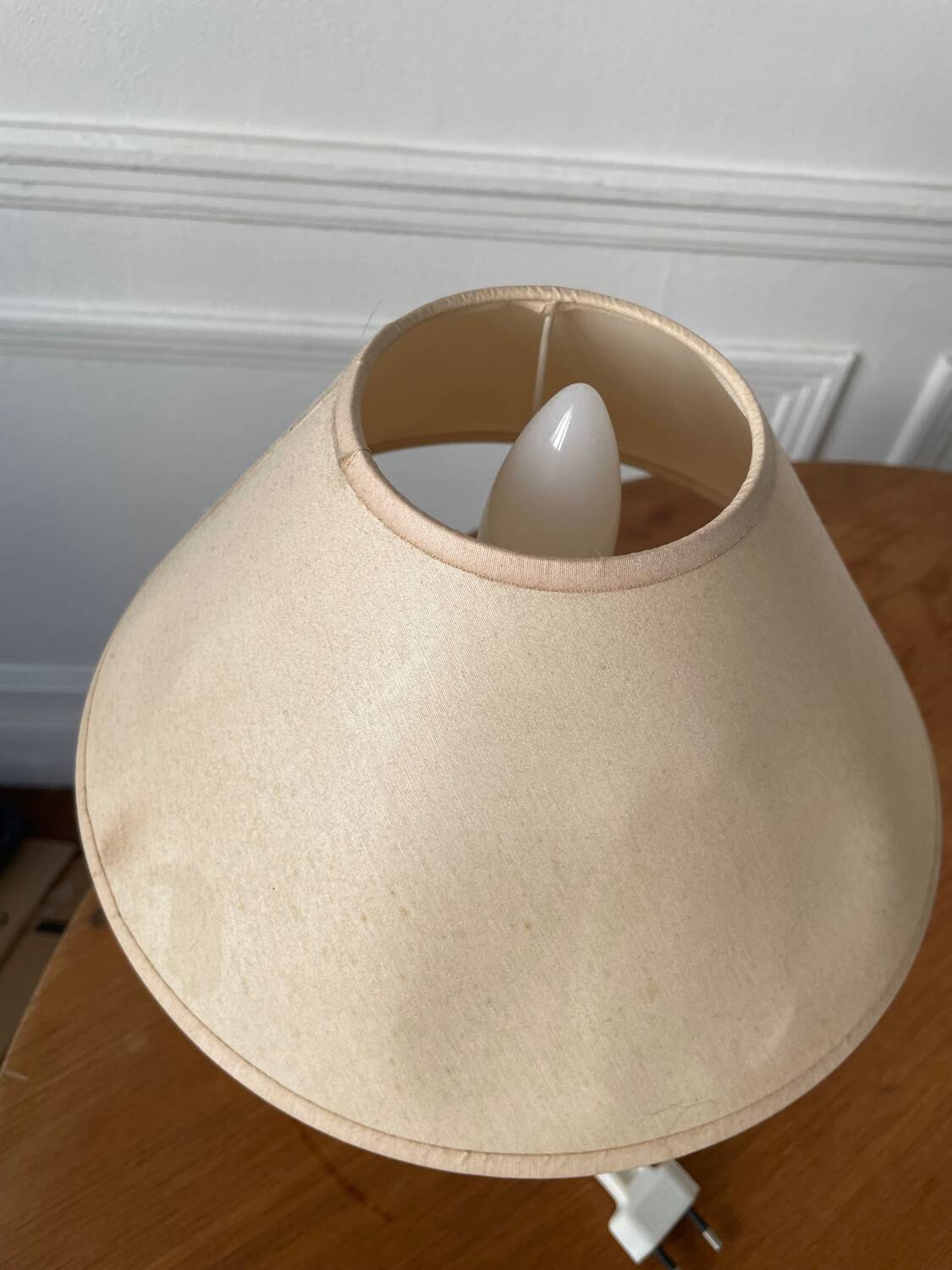 Vintage wooden bedside lamp