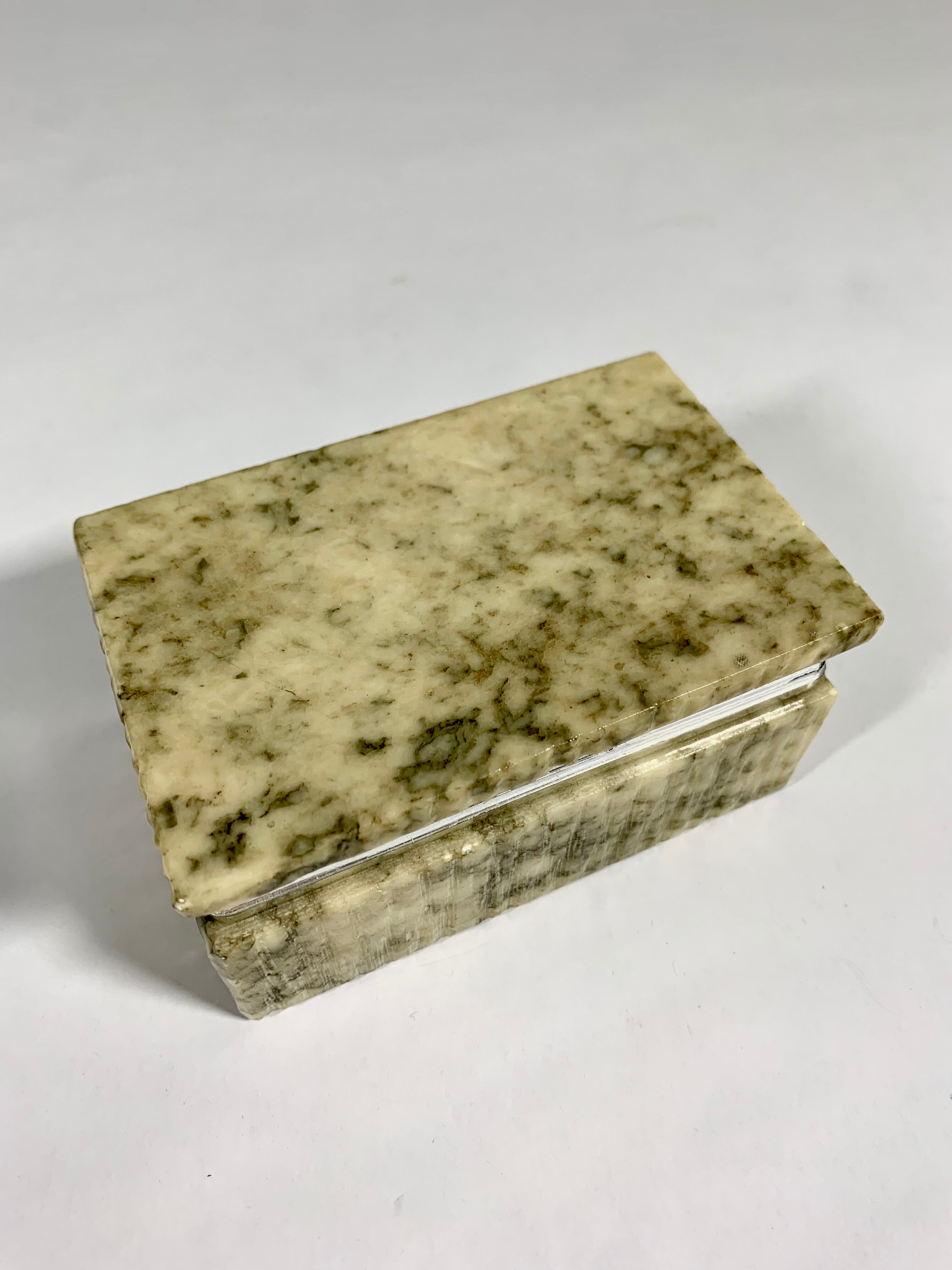 Vintage granite jewelry box with green veins