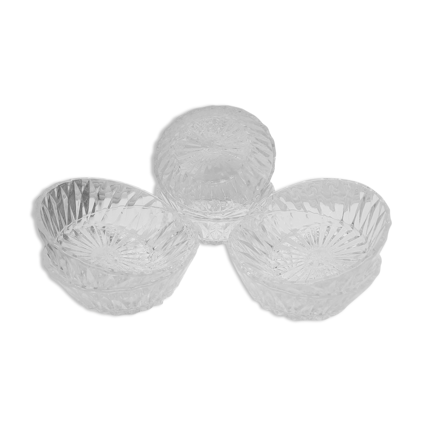 Set 6 coupelles verre ciselé