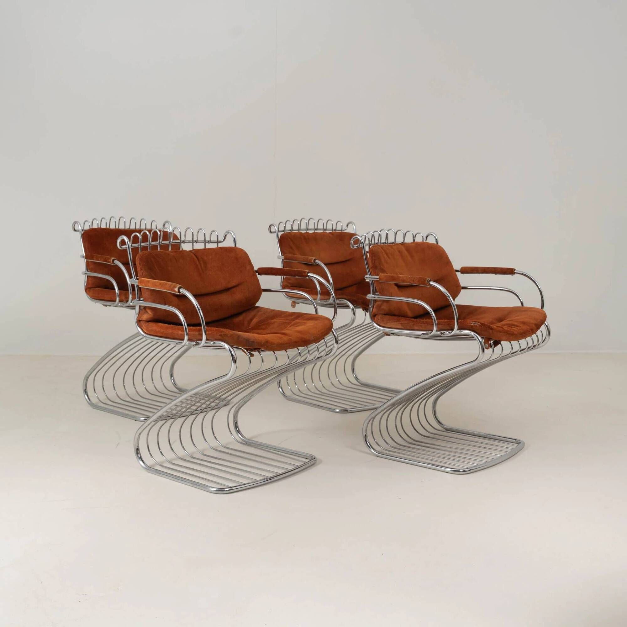 SET OF FOUR GASTONE RINALDI CHAIRS FOR RIMA, ITALY