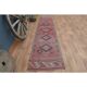 1970s Vintage Turkish Handmade Wool & Cotton Pink Runner Rug 75x318