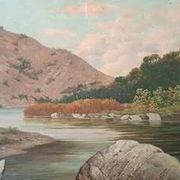 Antique Landscape Painting Oil on Canvas Ercole Benussi (Milan 1844)