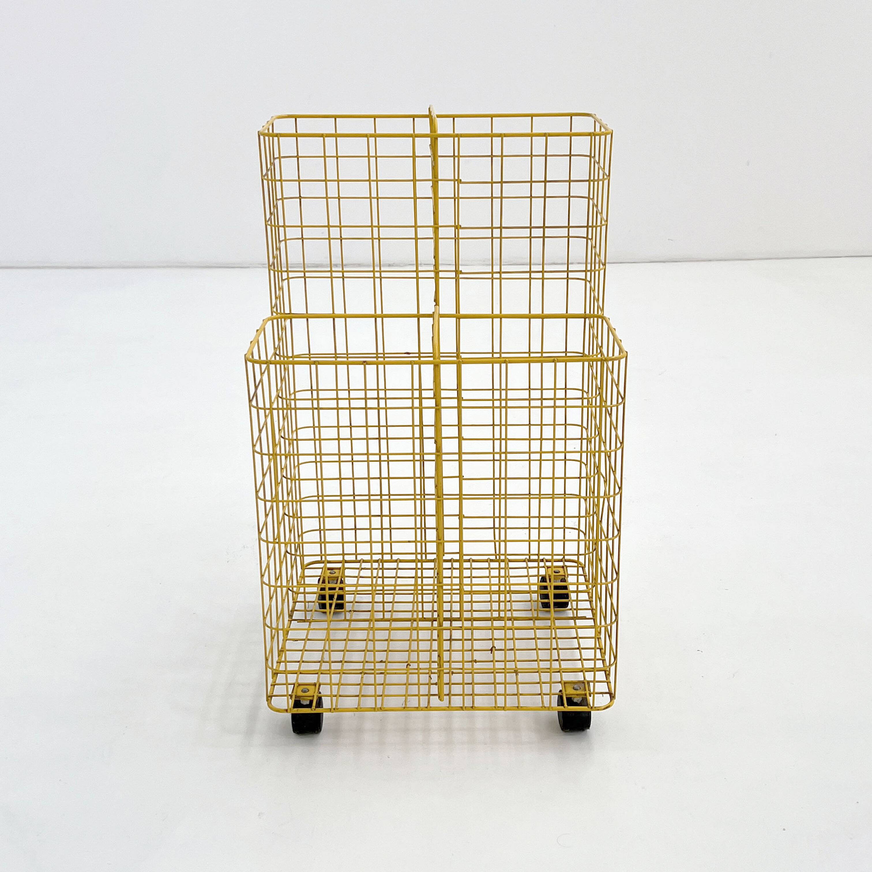 Yellow metal dessert trolley, 1980